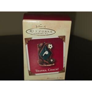 Thanks, Coach! 2002 Personalizable Hallmark Keepsake‎ Christmas Ornament Box NIB
